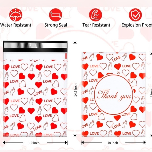 Polymailers 20 10x13 and 20 2 inch stickers Packaged With Posh Love - Picture 3 of 10